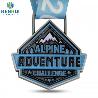Custom Challenge Alpine Skiing Sport Adventure Metal Trophines Award Medal Stand